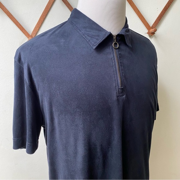 Zara Man Velour Zip Polo Shirt - Picture 5 of 15